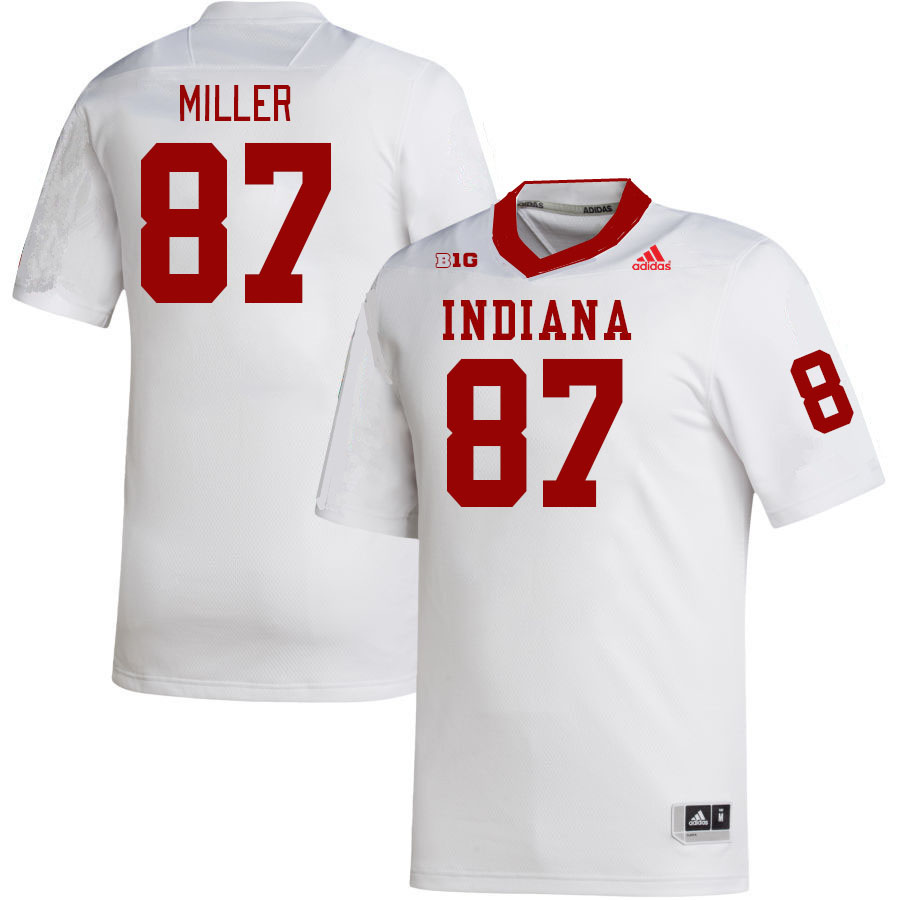 Men #87 Ryan Miller Indiana Hoosiers College Football Jerseys Stitched-White
